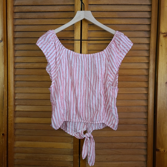 American Eagle Stripe Button Down Shirt - Picture 2 of 9